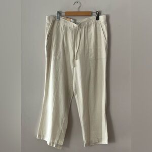 Women’s Denver Hayes High-Rise Linen Straight Leg Crop Pants NWT